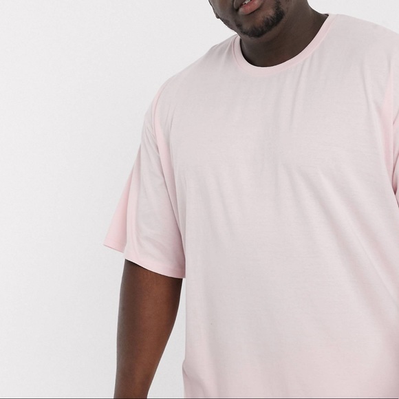 ASOS Soul Star Men’s Plus Organic Cotton Oversized Pink T-Shirt - Picture 3 of 10